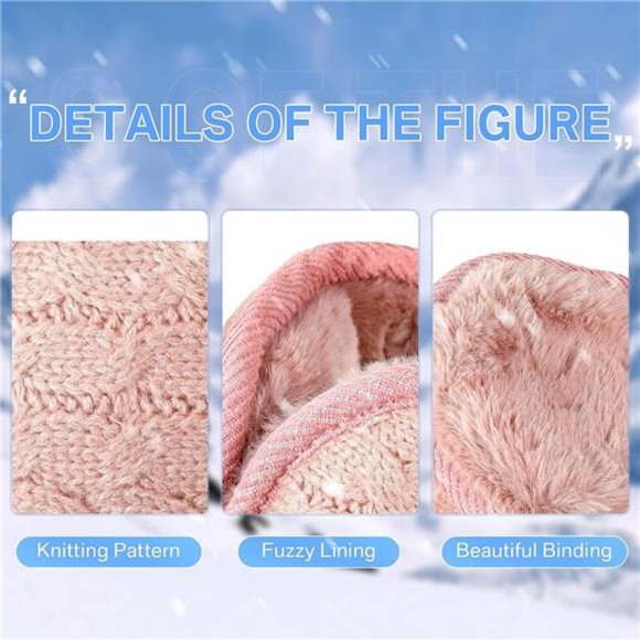 4 Pack Furry Warm Knit Earmuffs Fleece Winter Ear Muffs Foldable Ear Covers - Picture 5 of 7